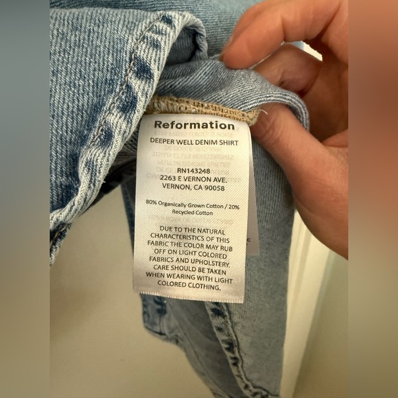 Reformation Kacey Musgraves Deeper Well Denim Pearl Snap Shirt Jacket by Small - Picture 14 of 14